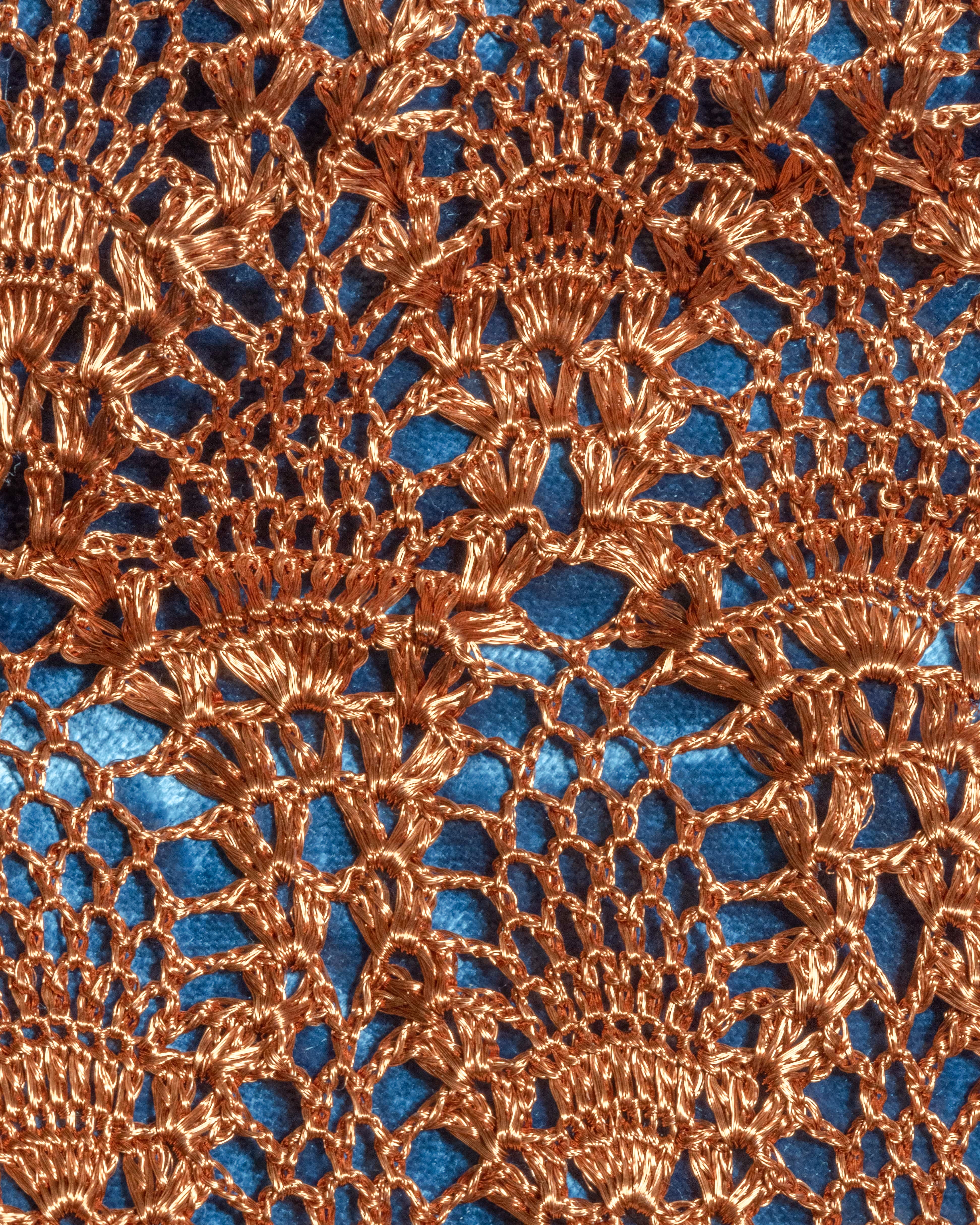 Pineapple Clutch - Copper & Blue Lining