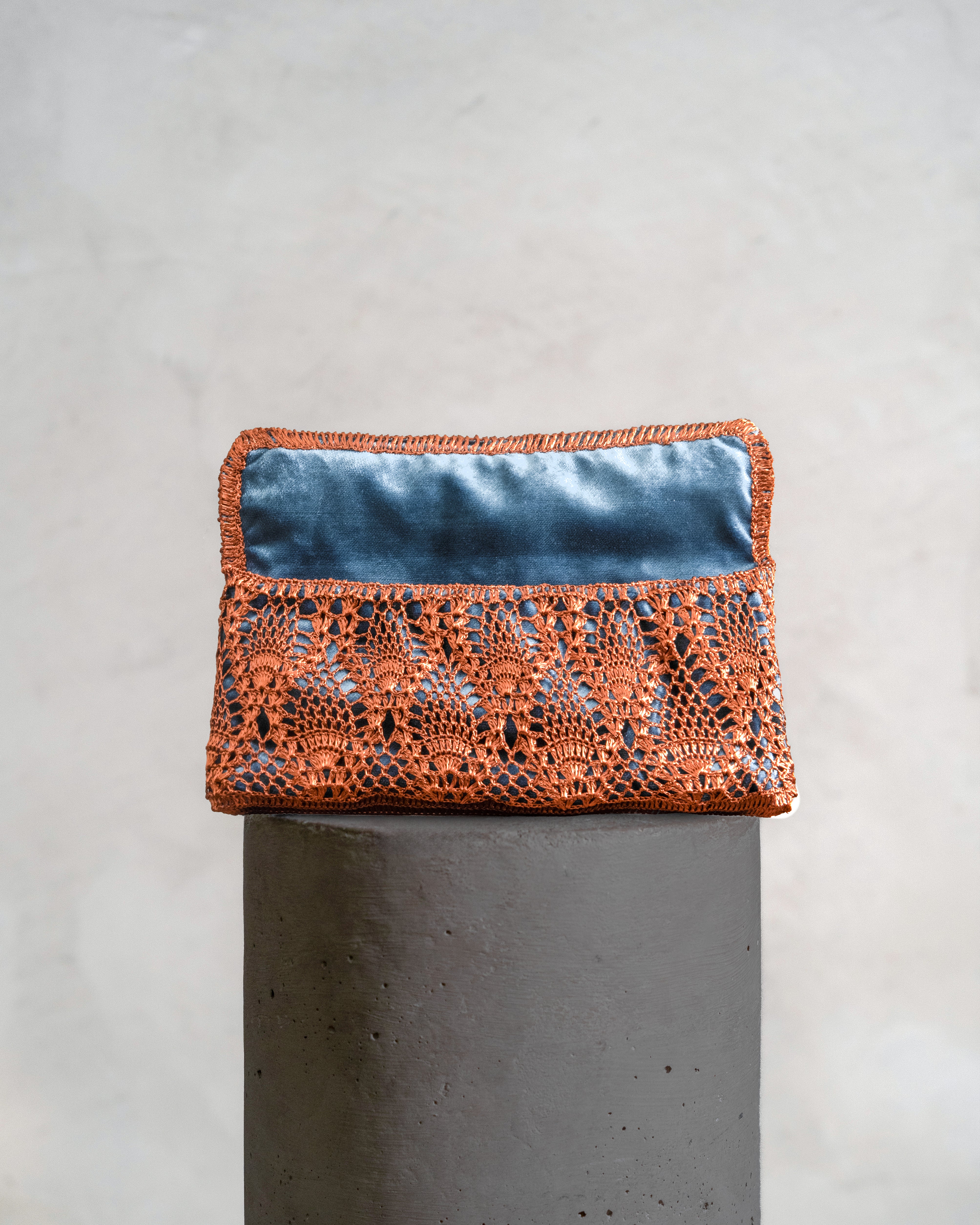 Pineapple Clutch - Copper & Blue Lining