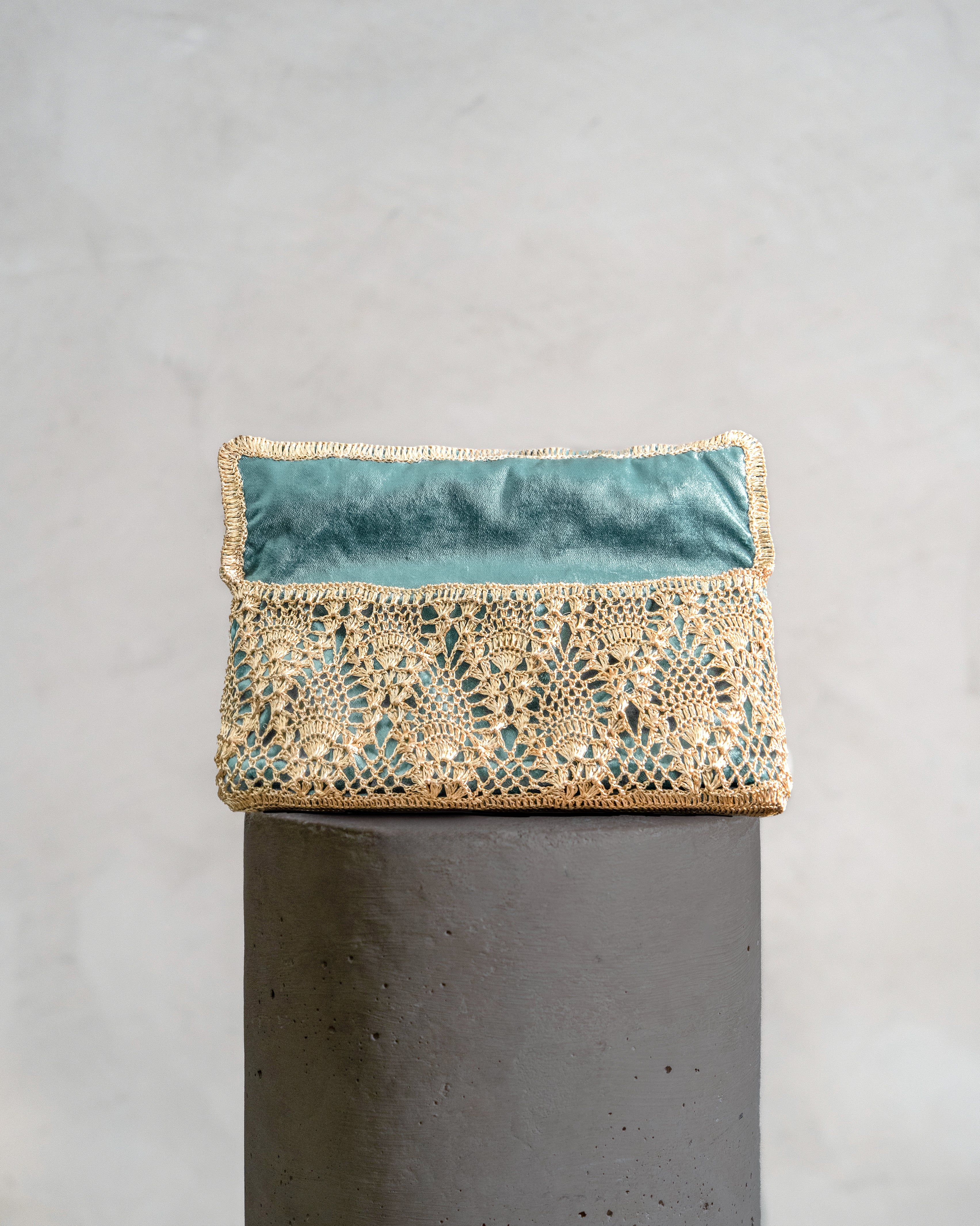 Pineapple Clutch -  Gold & Emerald Lining